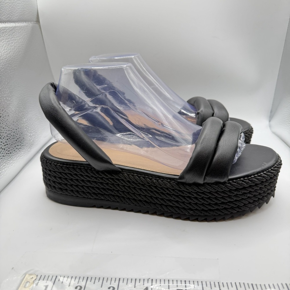 Animale Brasil black platform slingback flatform sandal EU 38 US 7.5-8